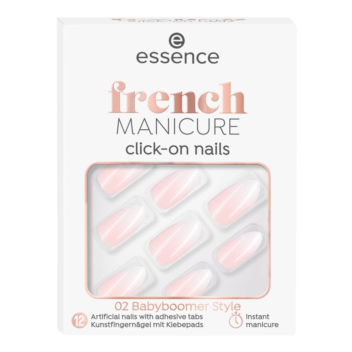 Essence French Manicure Click-on Nails 02 Babyboomer Style 12 szt