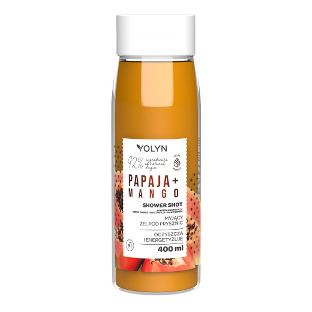 Yolyn Shot Żel pod prysznic Papaja + Mango 400ml