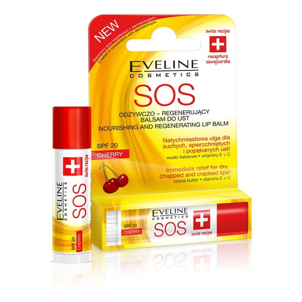 Eveline SOS Argan Oil Odżywczo – Regenerujący Balsam Do Ust Cherry
