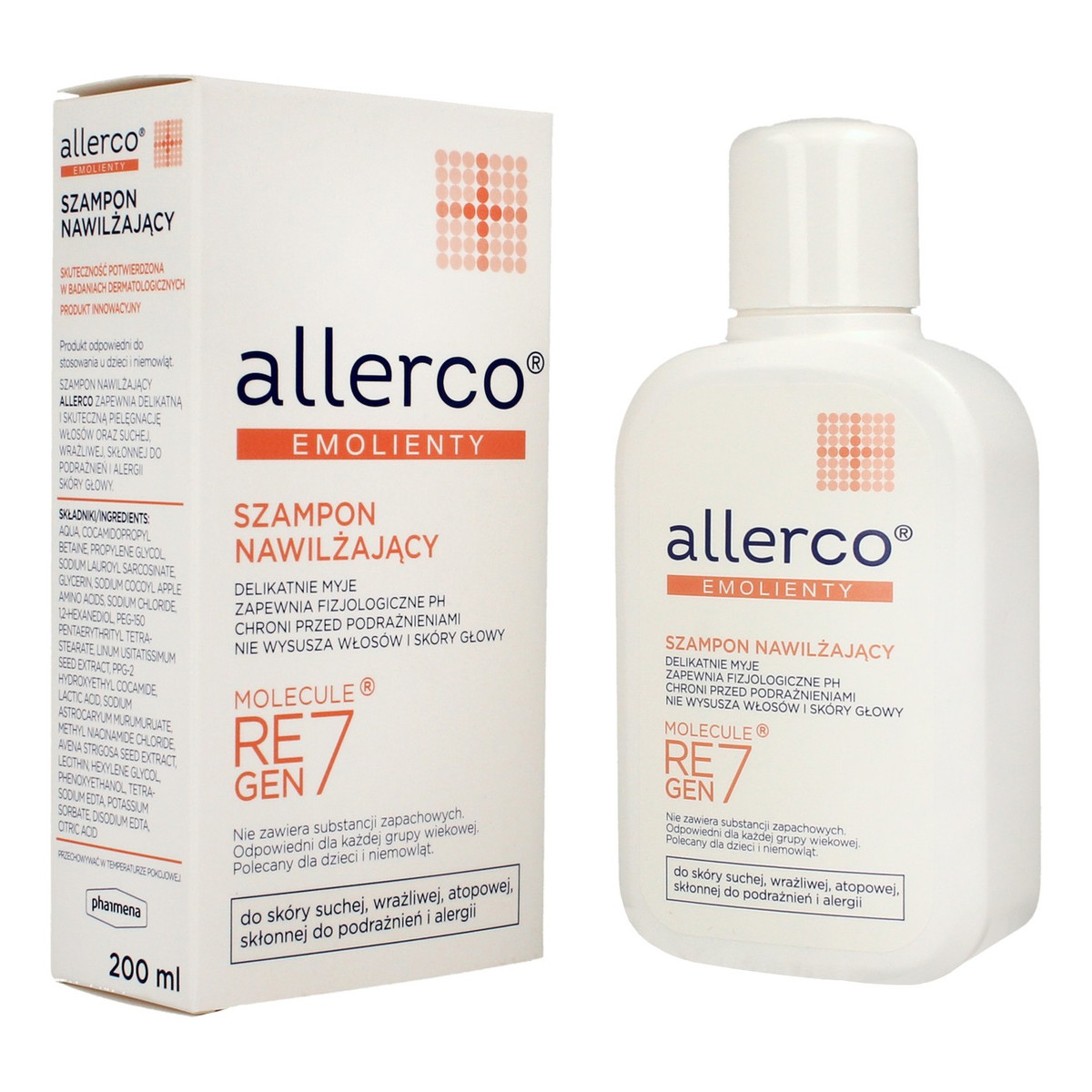 Allerco Emolienty Szampon nawilżający dla skóry suchej,wrażliwej i atopowej 200ml