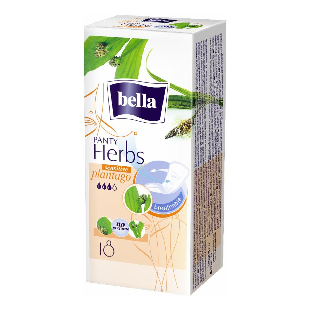 Bella Plantago Herbs Wkładki Higieniczne 18 Sztuk Babka Lancetowata Sensitive