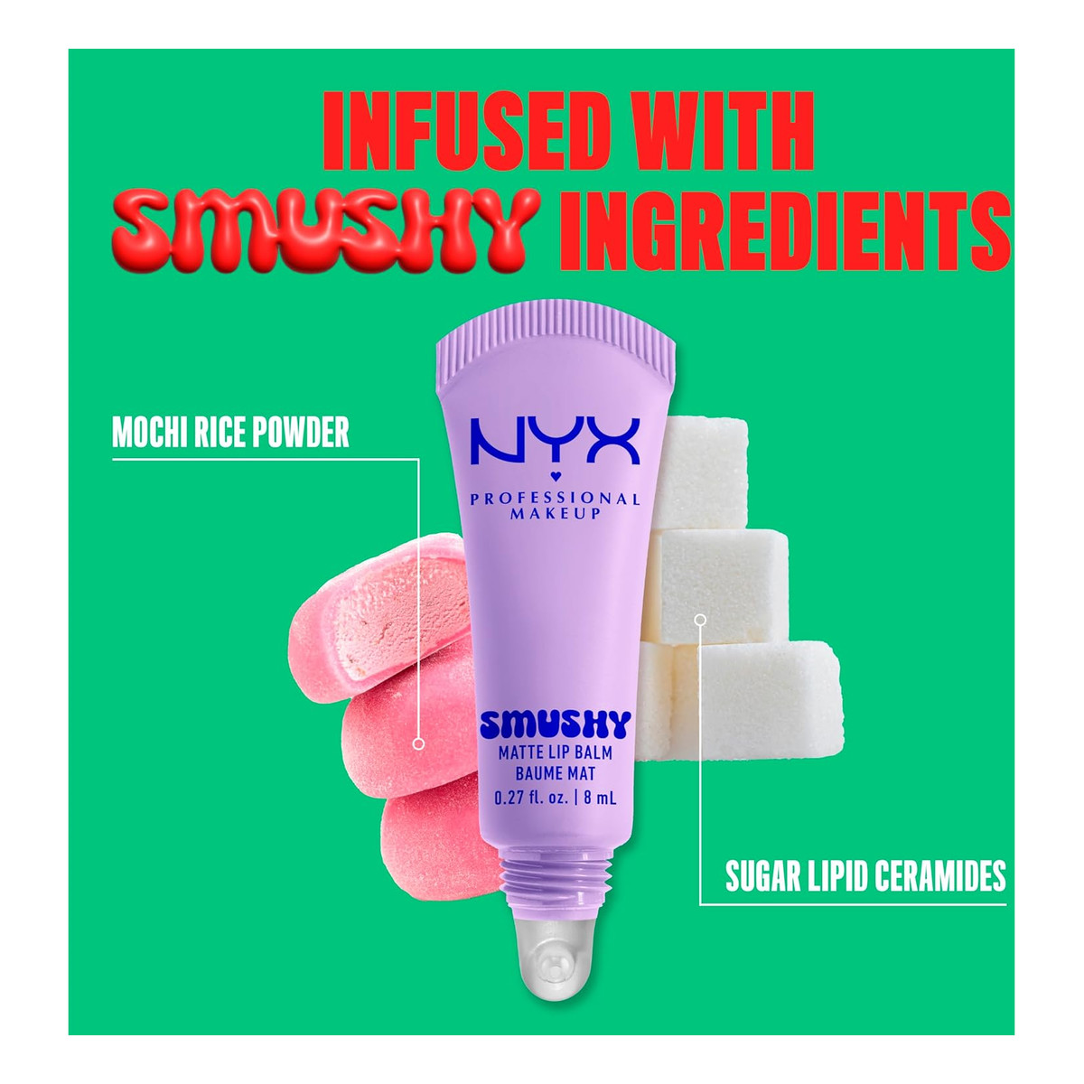 NYX Professional MakeUp Smushy Nawilżająco-matujący balsam do ust z pigmentem 8ml