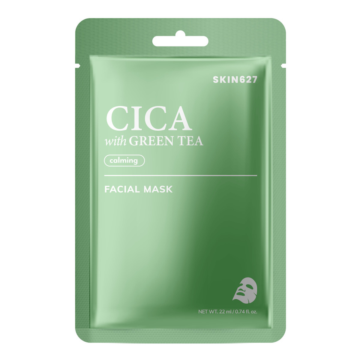 Skin627 Cica & Zielona Herbata Facial Mask maska do twarzy w płacie 22ml