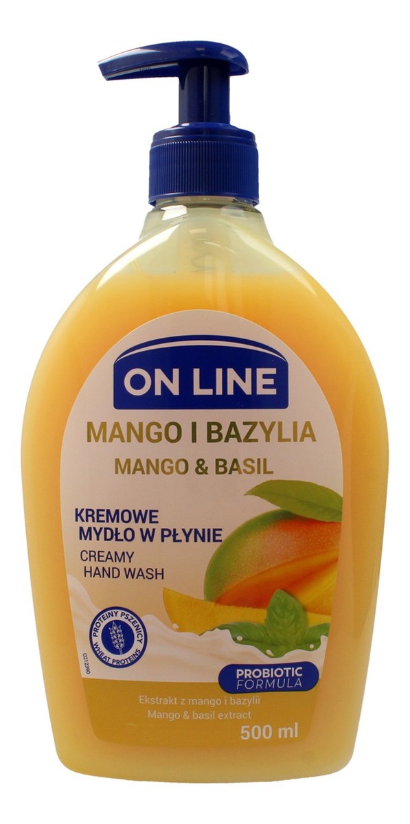 Mydło kremowe w dozowniku Mango i Bazylia
