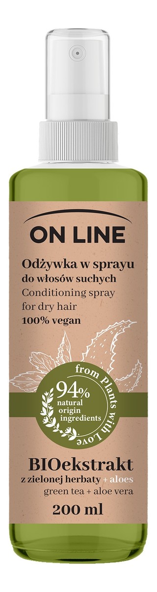 Odżywka do włosów w sprayu BIO ekstrakt z Zielonej Herbaty i Aloes