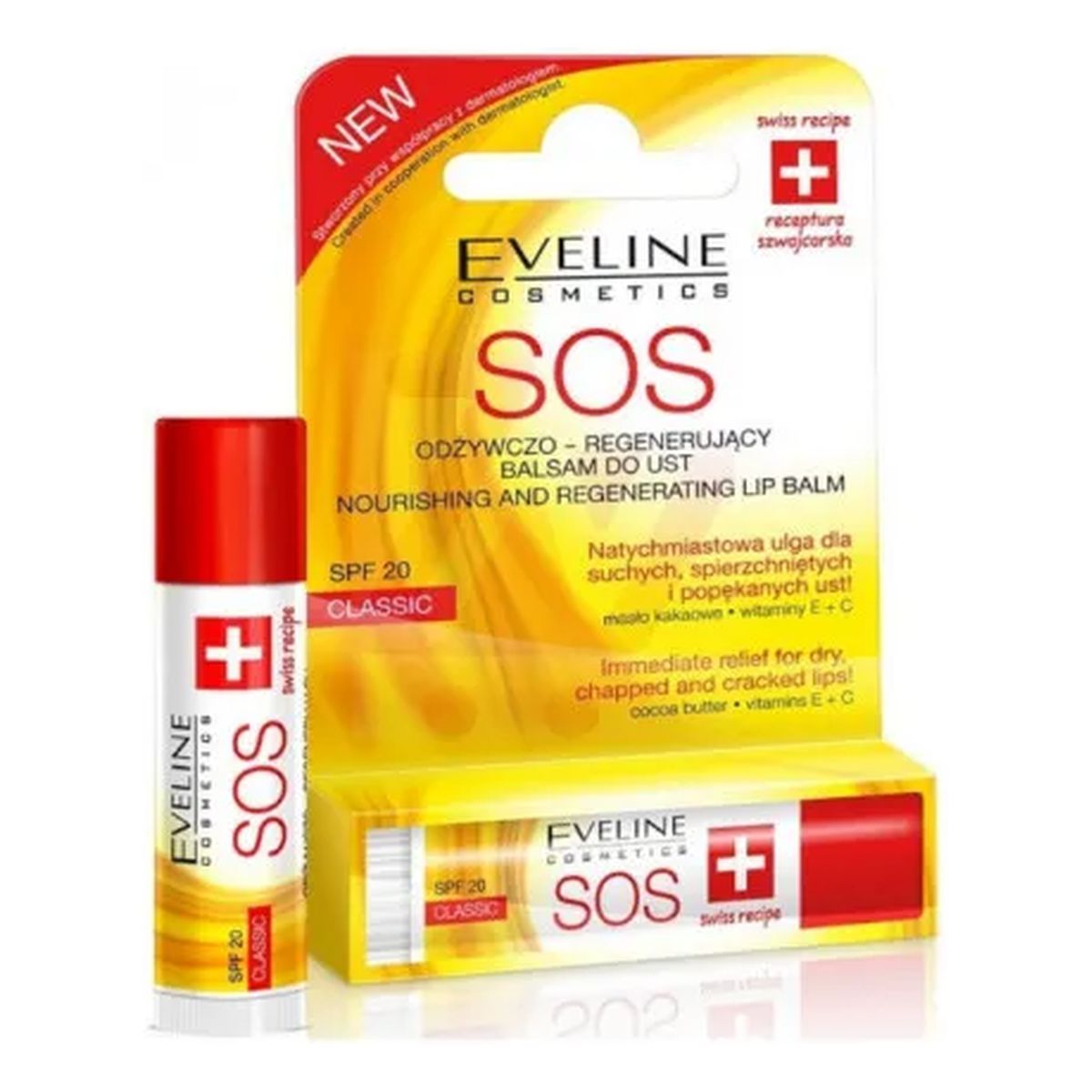 Eveline SOS Argan Oil Odżywczo – Regenerujący Balsam Do Ust Classic