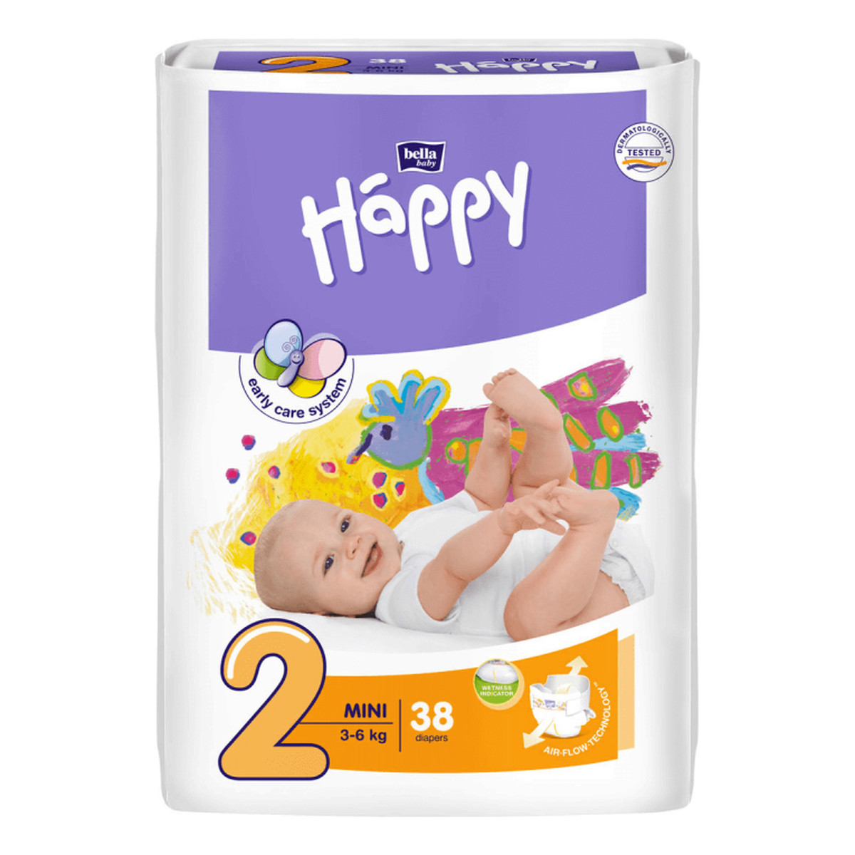 Bella Happy Pieluszki Jednorazowe 2 3-6 kg 38 sztuk