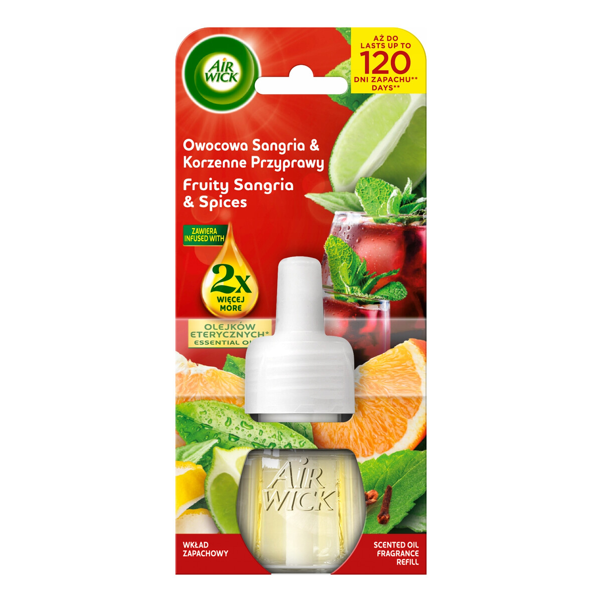 Air Wick Wkład do Elektrycznego Odświeżacza Powietrza Owocowa Sangria i Korzenne Przyprawy 19ml
