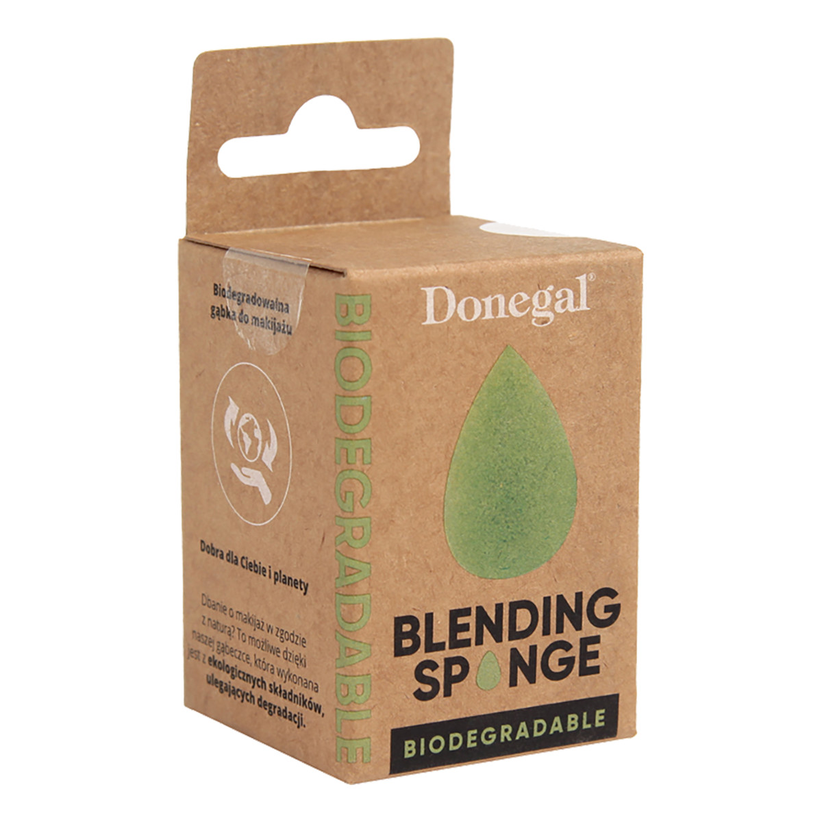 Donegal Gąbka do makijażu biodegradowalna - zielona (4347)