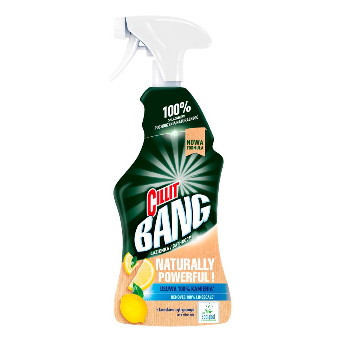 Cillit Bang Naturally Powerful Spray czyszczący do łazienki z kwaskiem cytrynowym 750ml