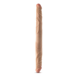 Dr.skin+ posable double dong dwustronne realistyczne dildo beige 35.6cm