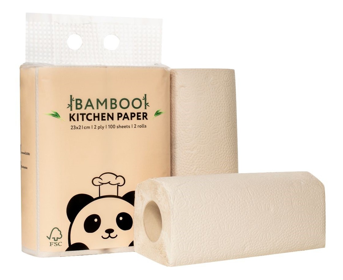 Bambusowy ręcznik kuchenny 2 warstwy, 2 rolki