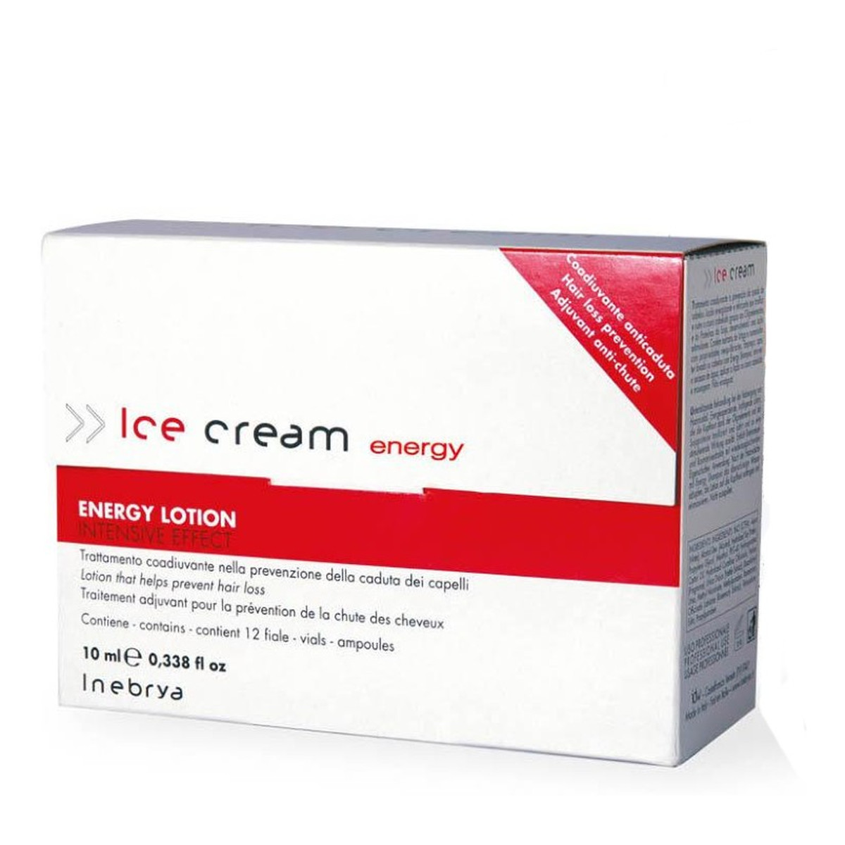Inebrya Ice cream energy lotion intensive effect kuracja przeciw wypadaniu włosów w ampułkach 12x 10ml