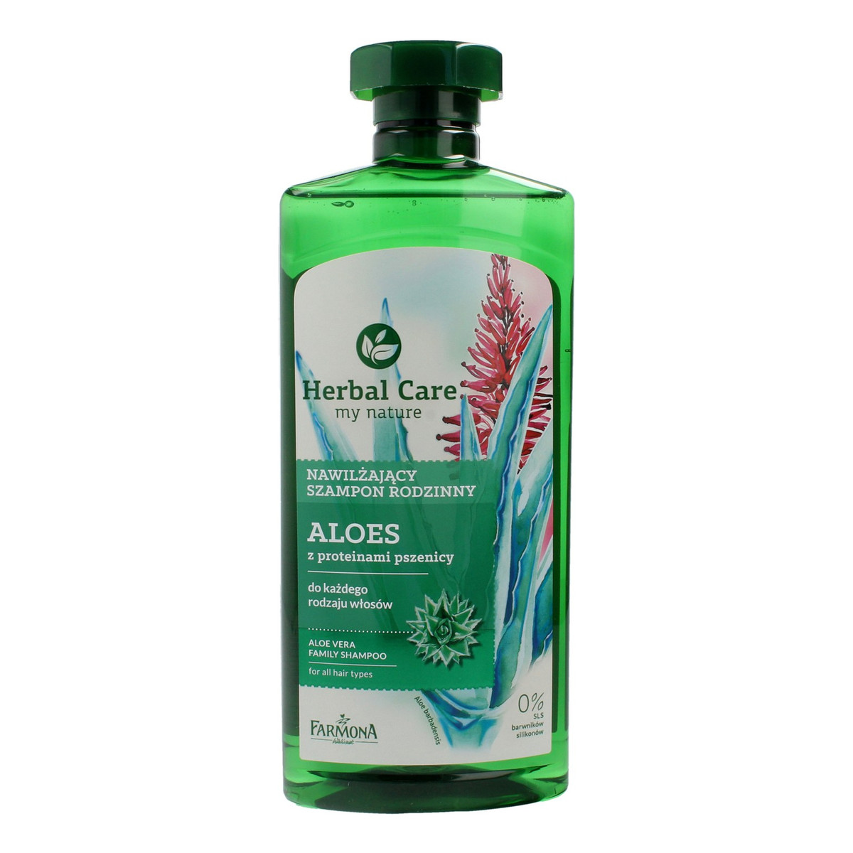 Farmona Herbal Care nawilżający szampon rodzinny Aloes do każdego rodzaju włosów 500ml