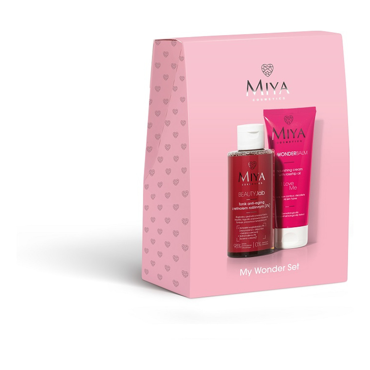Miya Cosmetics My Wonder Set Zestaw tonik z retinolem roślinnym 150ml + odżywczy krem do twarzy z olejkiem z róży 75ml