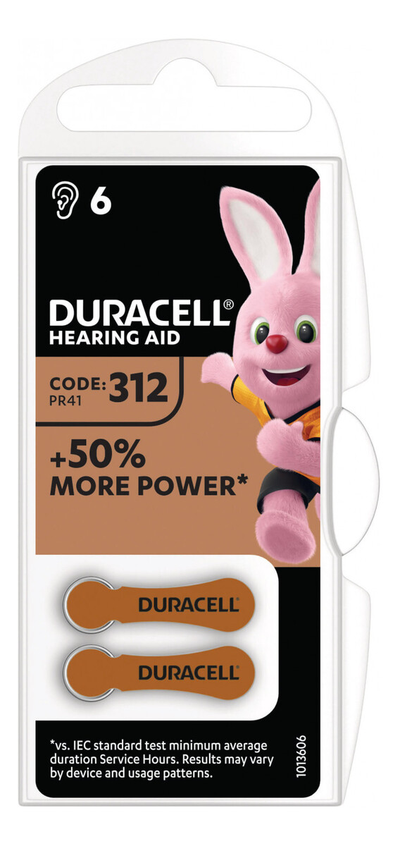 Bateria do aparatów słuchowych Hearing Aid Extra Life 312 PR41 (6)