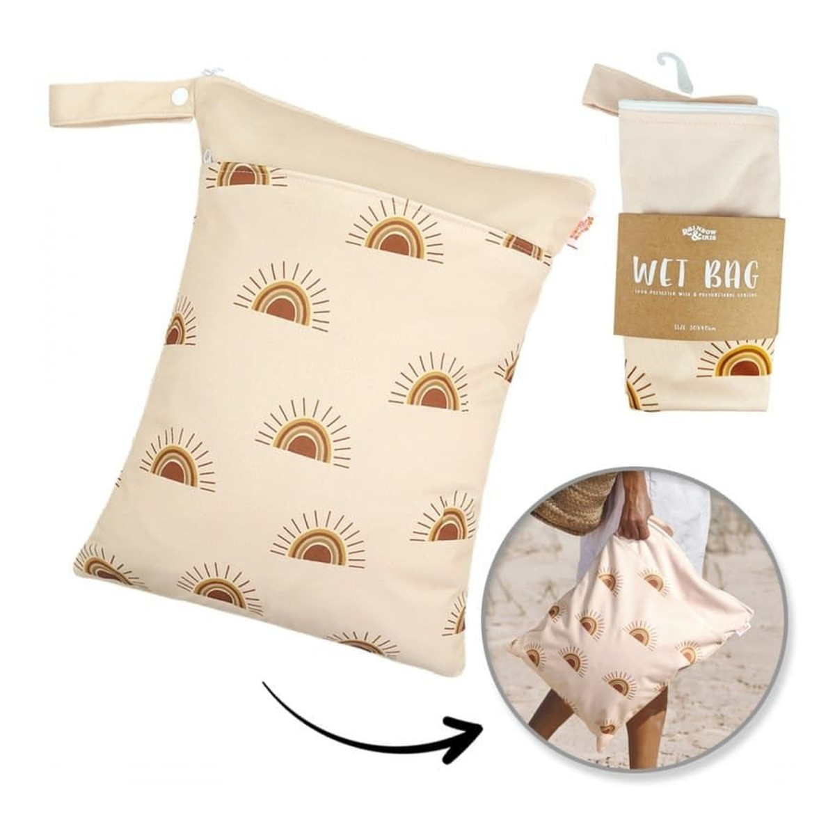 Ecarla Wodoodporna Torba, Worek, Organizer Do Wózka, Na Kapcie Do Przedszkola, Na Basen 30x40cm