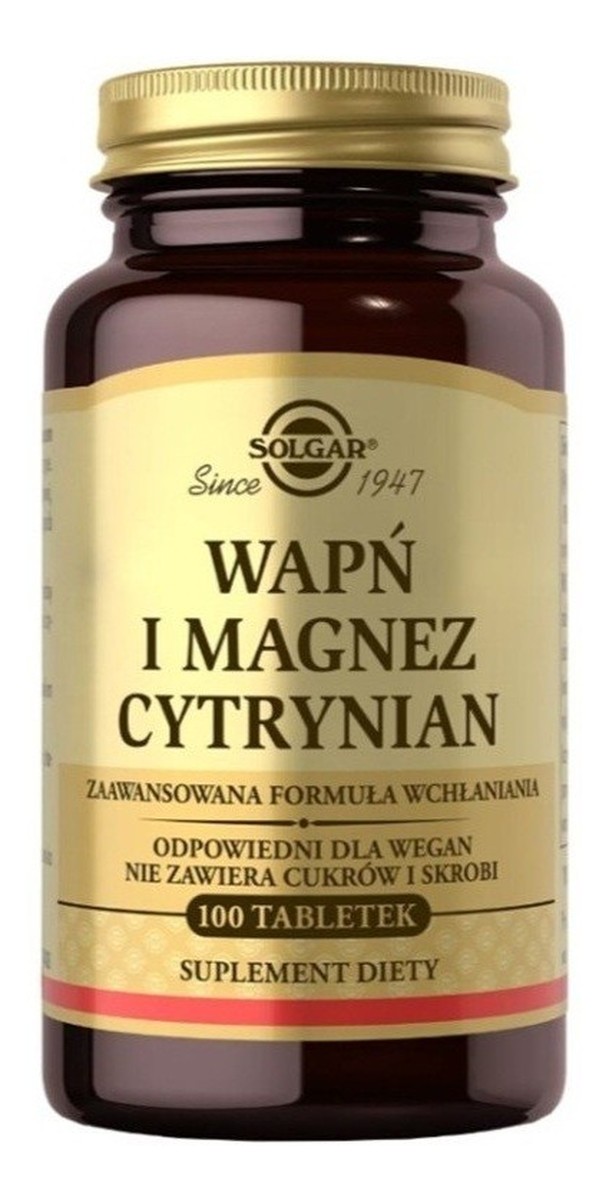 Wapń magnez cytrynian suplement diety 100 tabletek