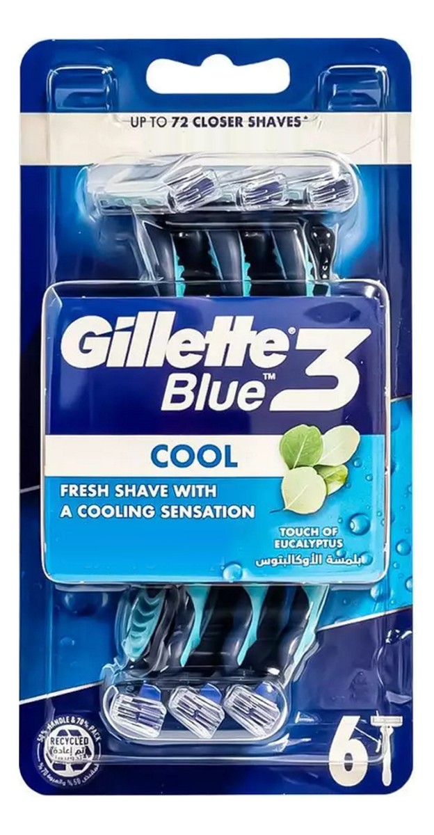 Blue3 cool jednorazowe maszynki do golenia dla mężczyzn 6szt