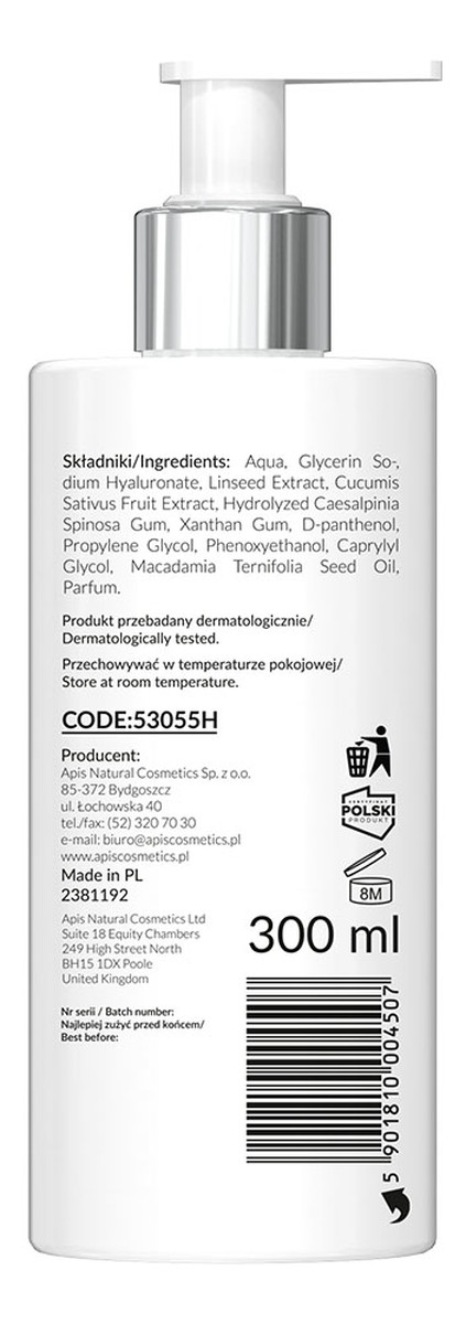 Hydrożelowy tonik wygładzający z kwasem hialuronowym