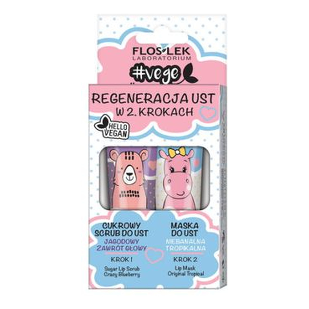 FlosLek LIP CARE VEGE Duo(Scrub jagoda+Maska trop)