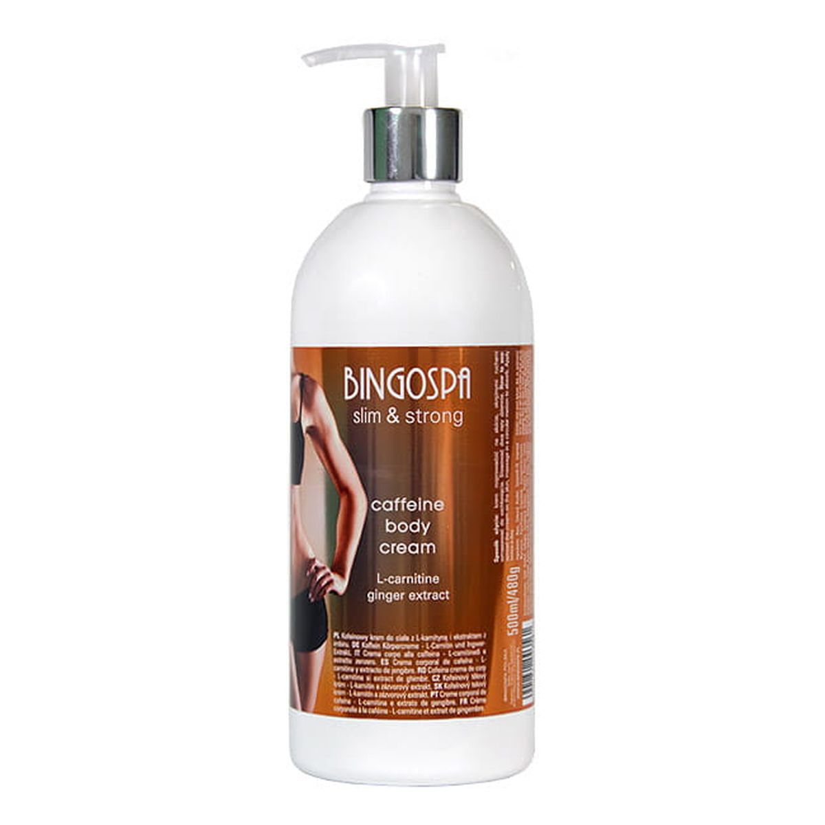 BINGOSPA Slim & Strong kofeinowy Krem do ciała z l-karnityną i imbirem 500ml