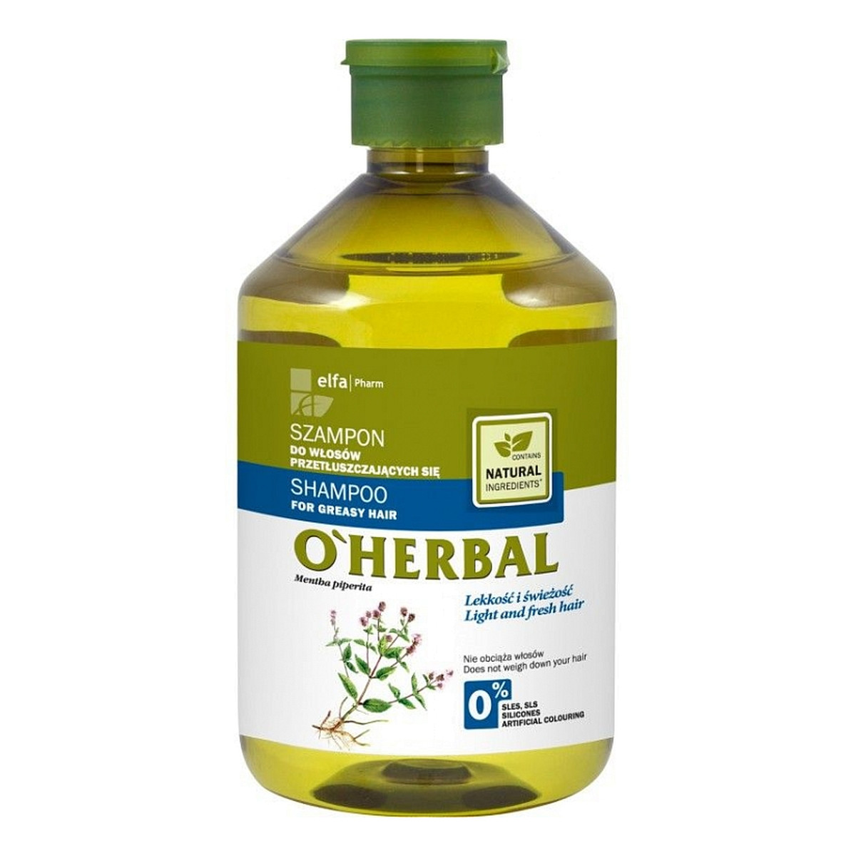 O'Herbal Shampoo For Greasy Hair szampon do włosów przetłuszczających się z ekstraktem z mięty 500ml