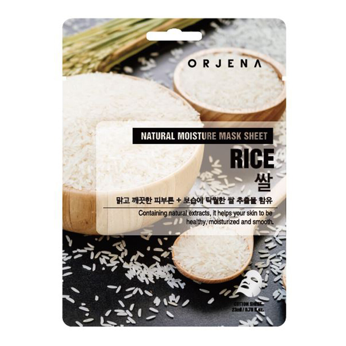 Orjena Maska do twarzy w płachcie z ekstraktem z ryżu o działaniu rozświetlającym 23ml