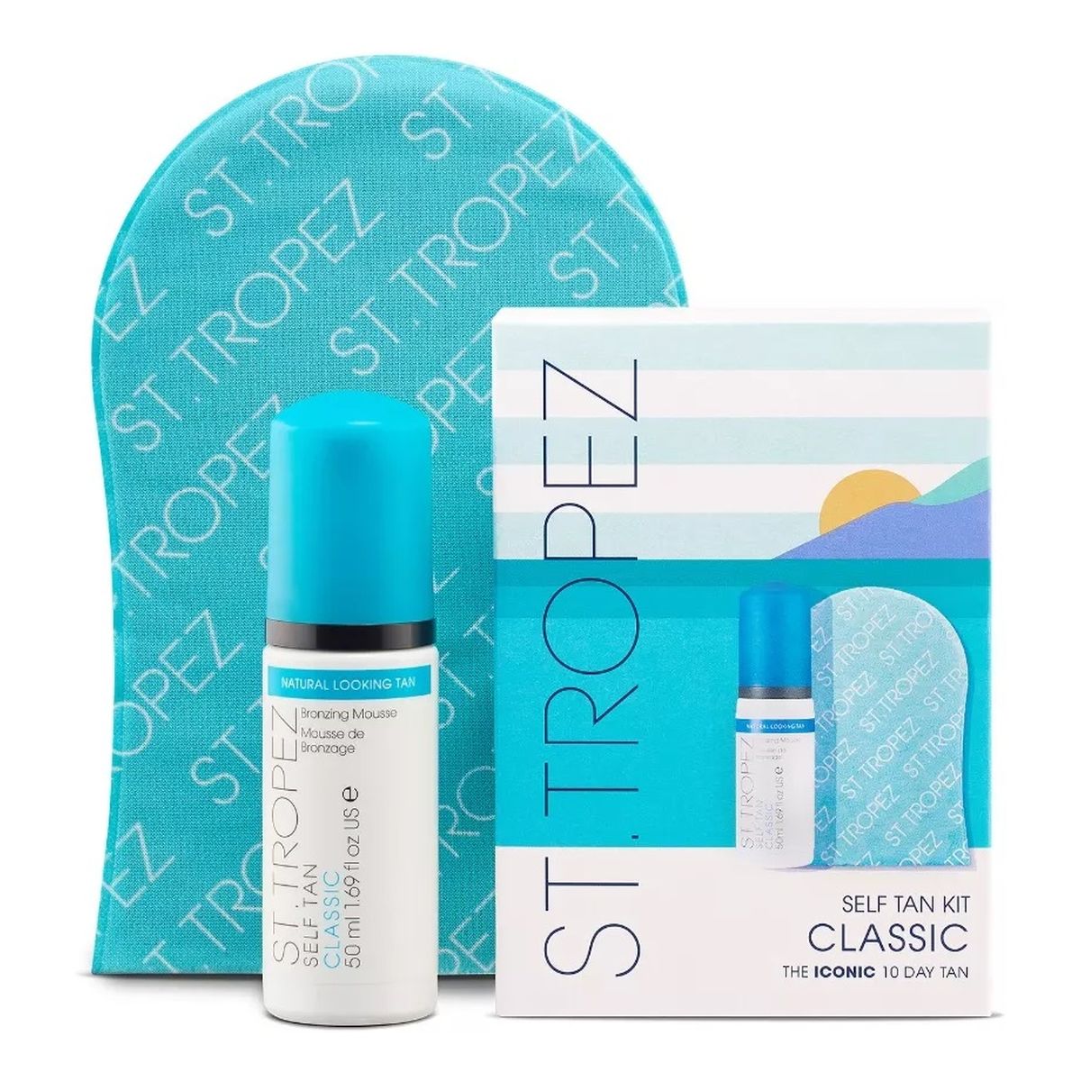 St. Tropez Self Tan Classic Zestaw samoopalająca ultra nawilżająca pianka 50ml + rękawica