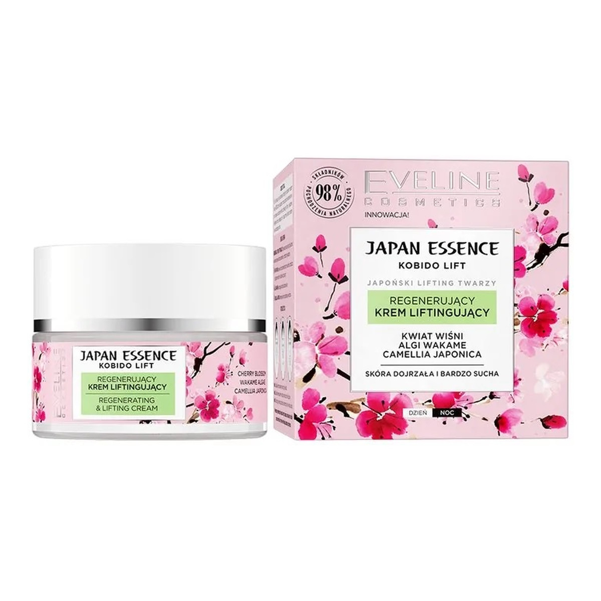 Eveline Japan Essence Kobido Lift Krem liftingujący regenerujący do skóry dojrzałej i bardzo suchej 50ml