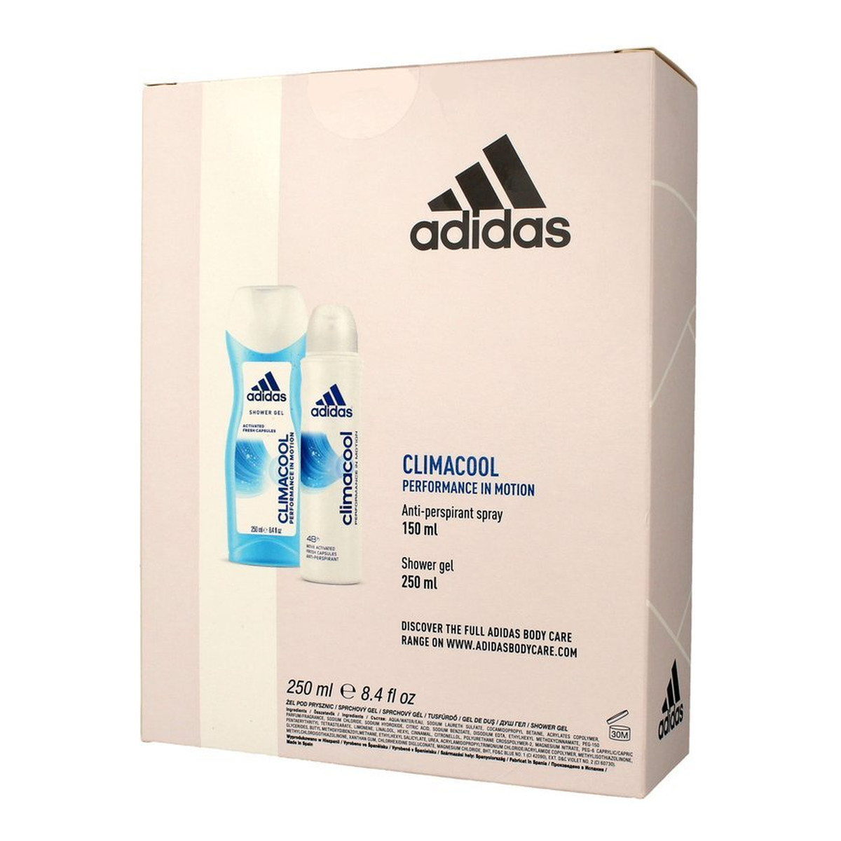 Adidas Climacool Women Zestaw prezentowy (dezodorant spray 150ml+żel pod prysznic 250ml)