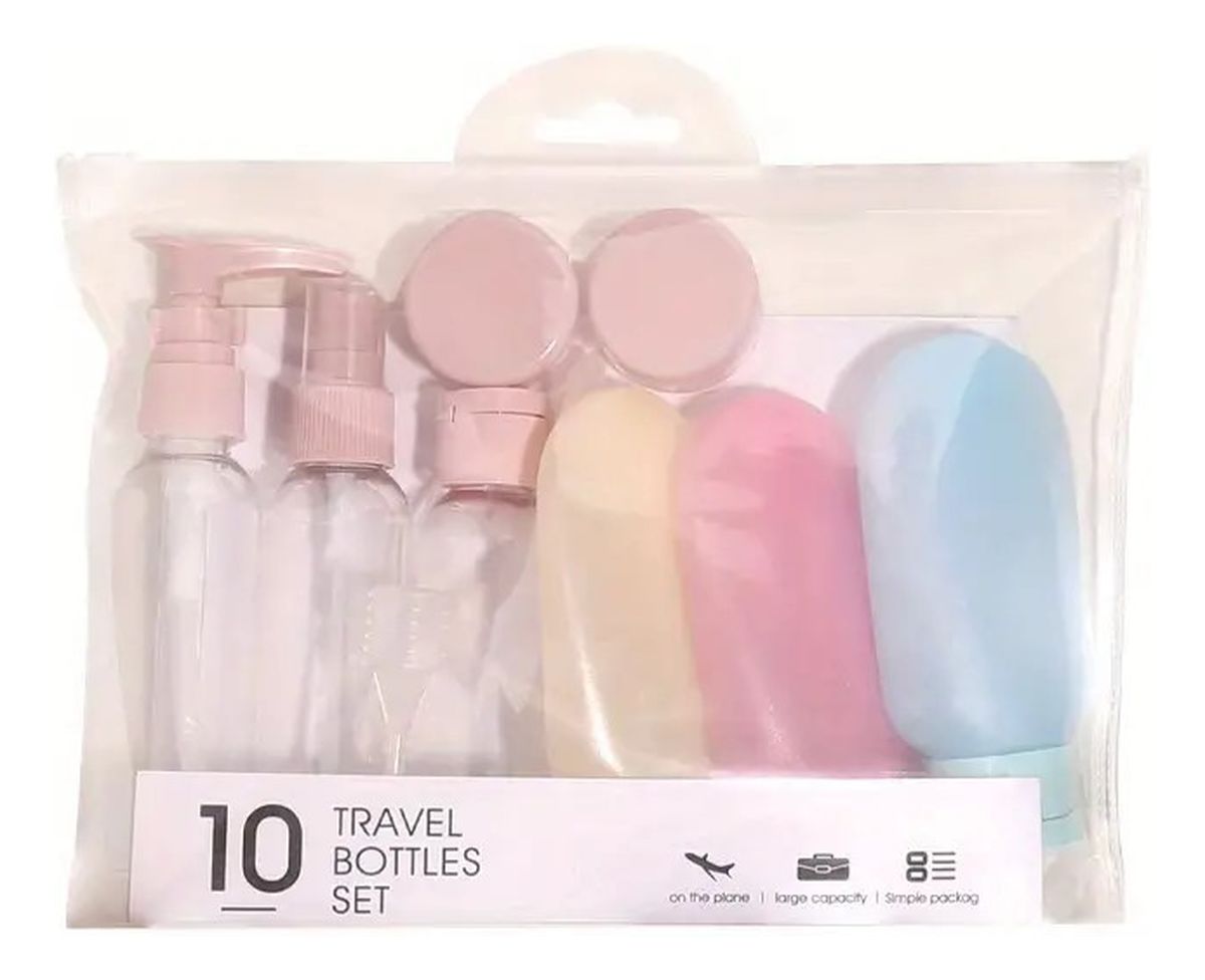 Zestaw pojemniczków podróżnych na kosmetyki 10szt