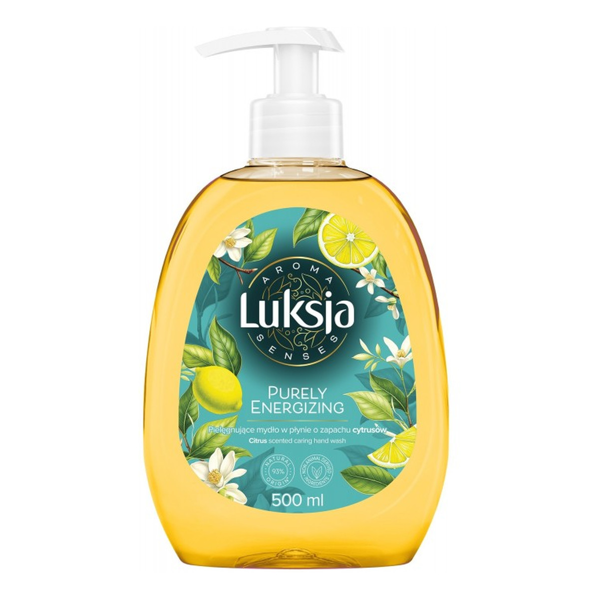 Luksja Aroma Senses Purely Energizing Pielęgnujące mydło w płynie o zapachu cytrusów 500ml