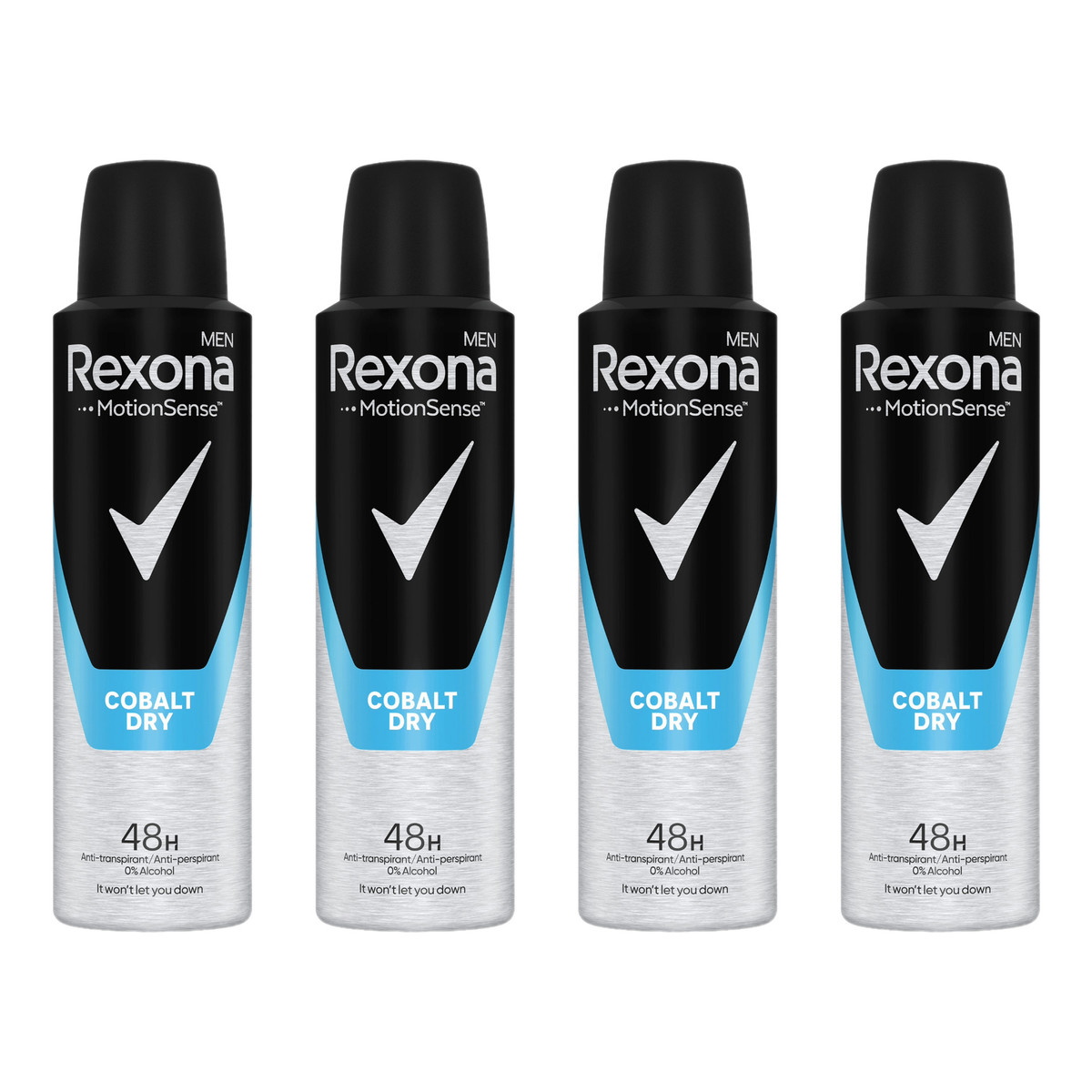 Rexona Cobalt Dry Antyperspirant w sprayu dla mężczyzn 4x150ml