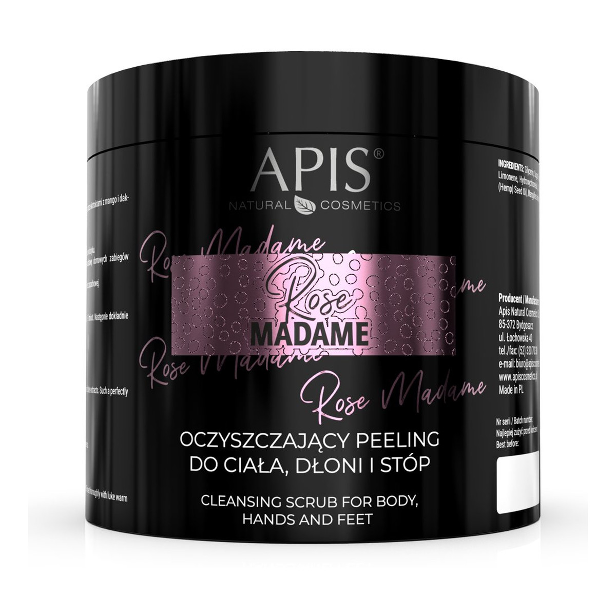 Apis Rose Madame oczyszczający peeling do ciała dłoni i stóp 700g