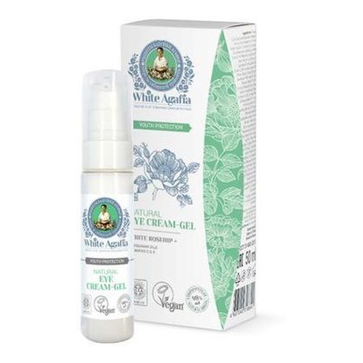 Receptury Babuszki Agafii White Agafia Zachowanie Młodości Natural Eye Cream-Gel Naturalny krem-żel pod oczy do 35 lat 30ml