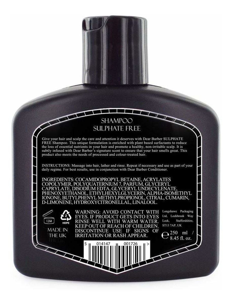 Sulphate Free Shampoo szampon do pielęgnacji włosów i brody