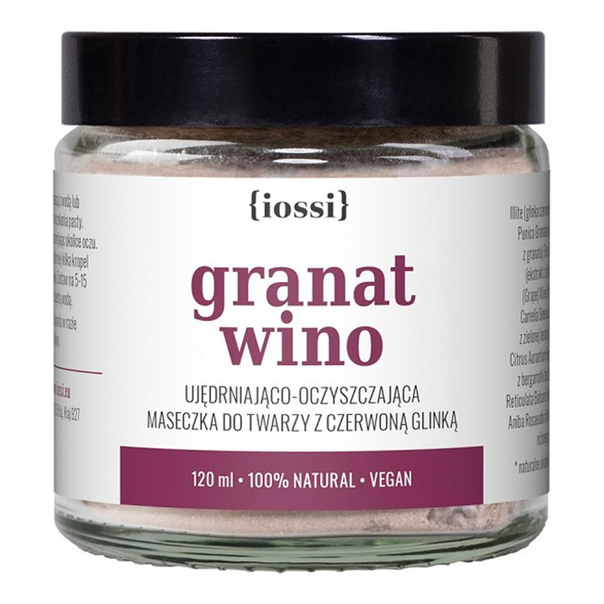 Iossi Granat Wino Ujędrniająco-Oczyszczająca Maseczka Do Twarzy Z Czerwoną Glinką 120ml