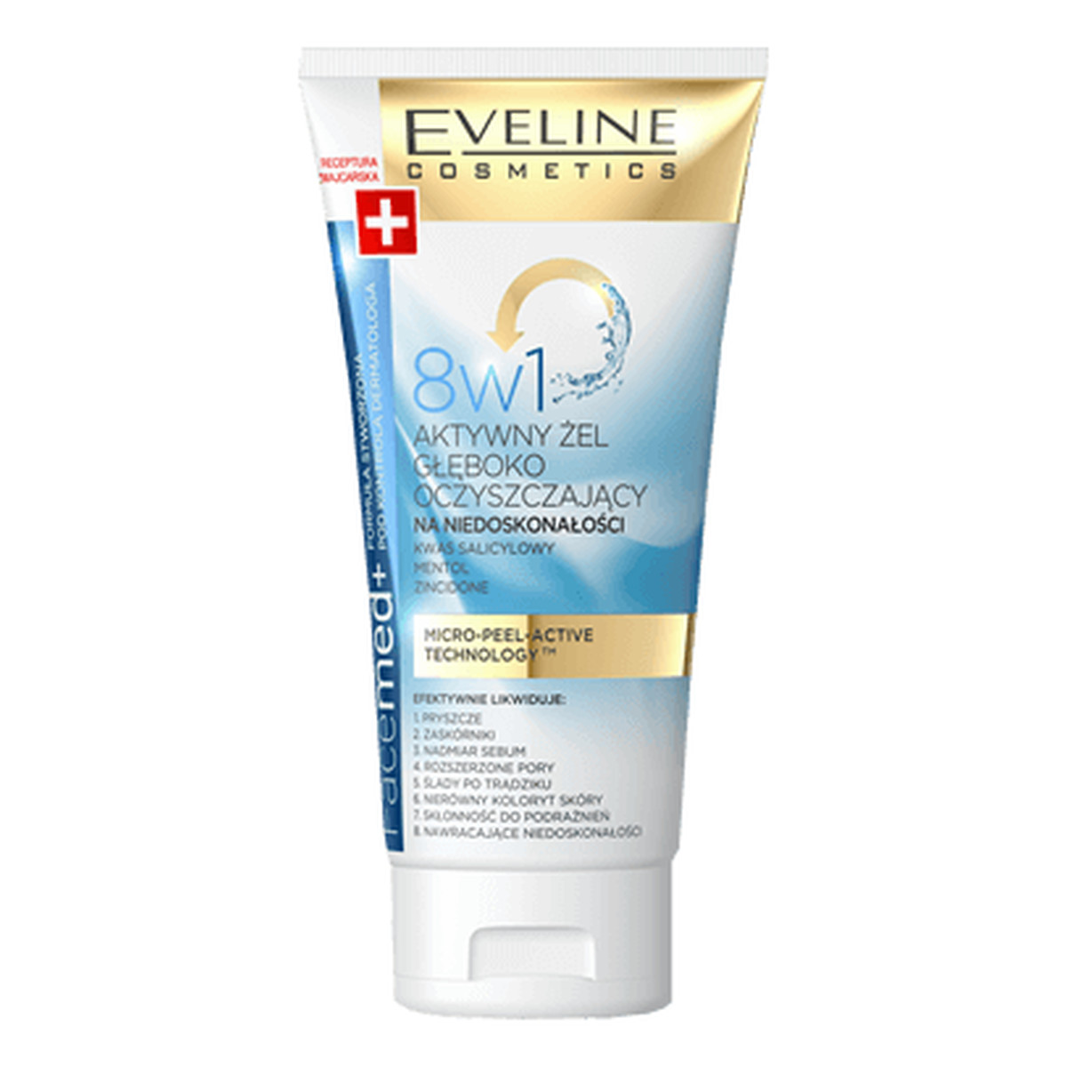 Eveline Facemed+ aktywny krem - żel głęboko oczyszczający 8w1 do mycia twarzy 150ml