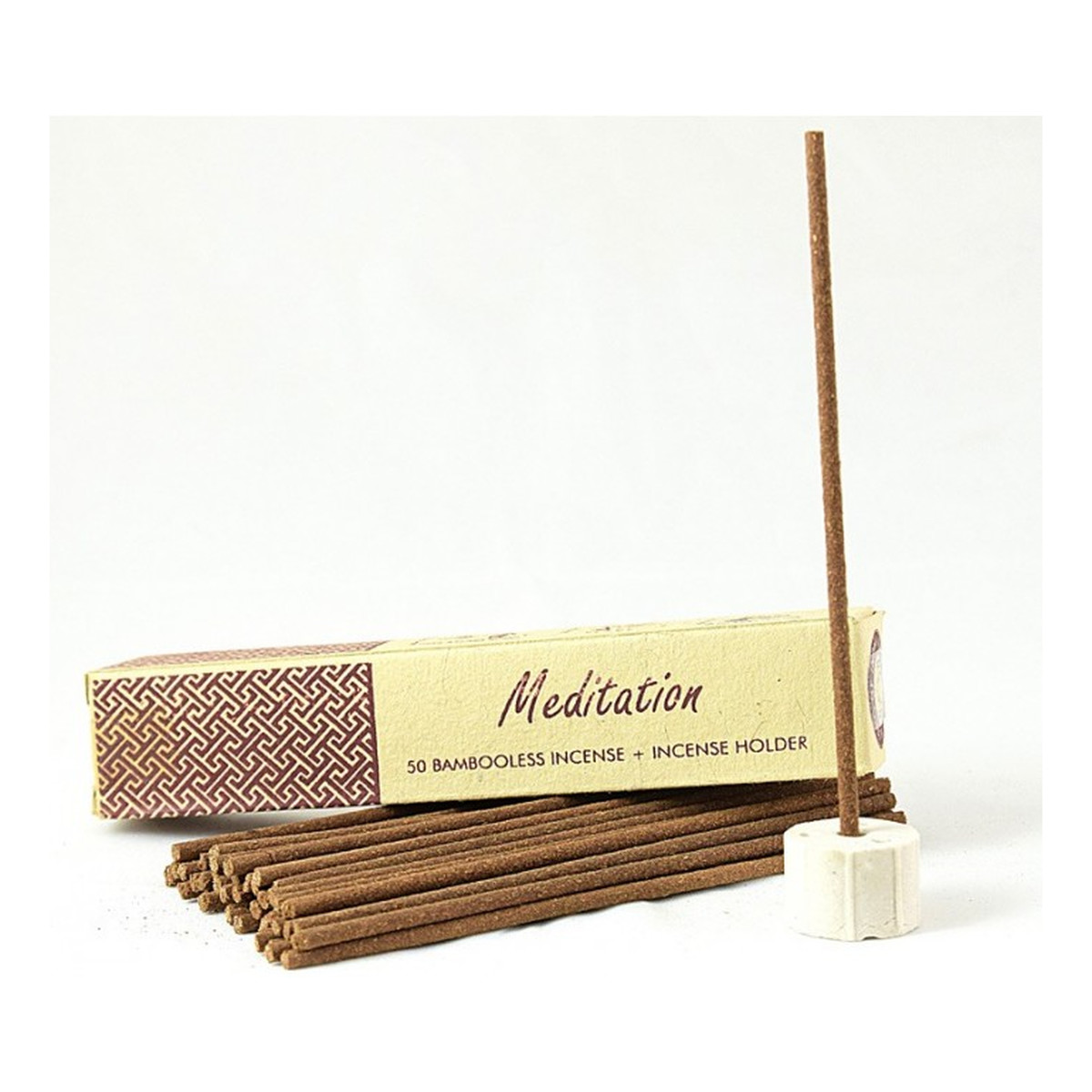 Song of India Meditation Nie zawierające bambusa kadzidła indyjskie z ceramicznym stojakiem 50 szt.