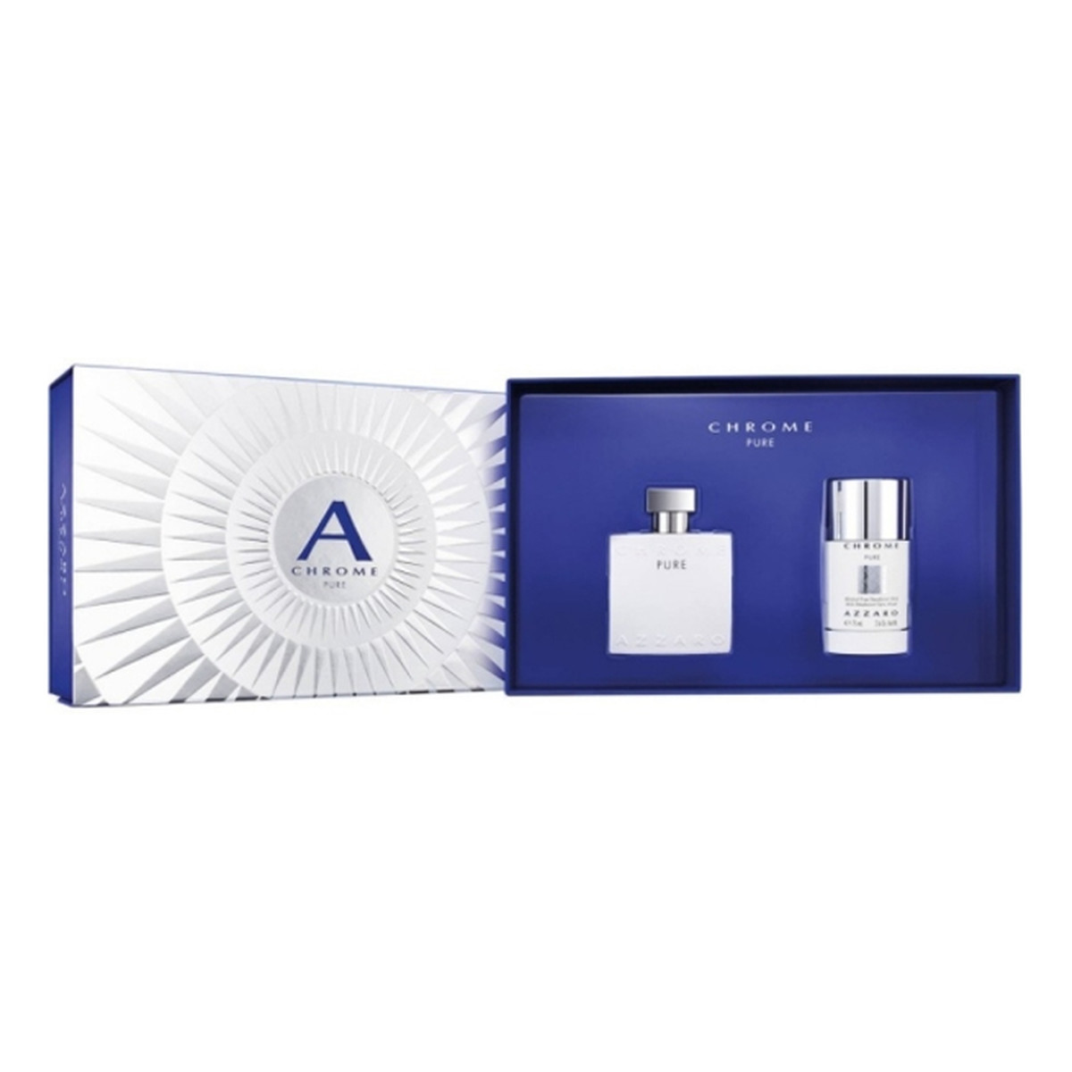 Azzaro Chrome Pure Zestaw woda toaletowa spray 50ml + dezodorant sztyft 75ml