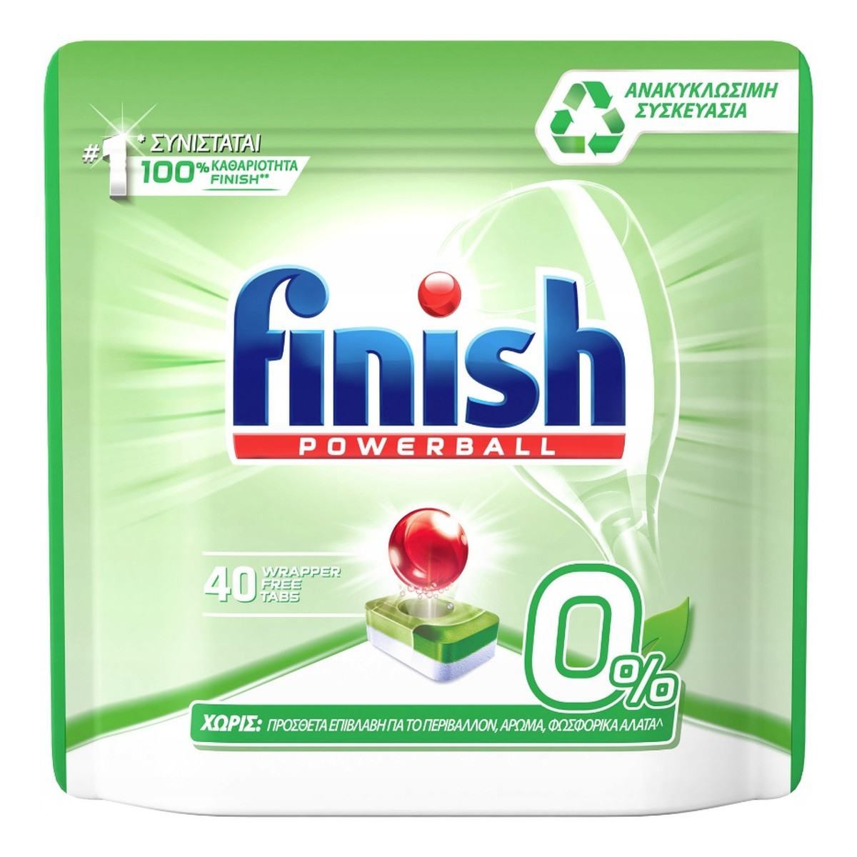 Finish Powerball All In 1 Zero tabletki do mycia naczyń w zmywarkach 40szt