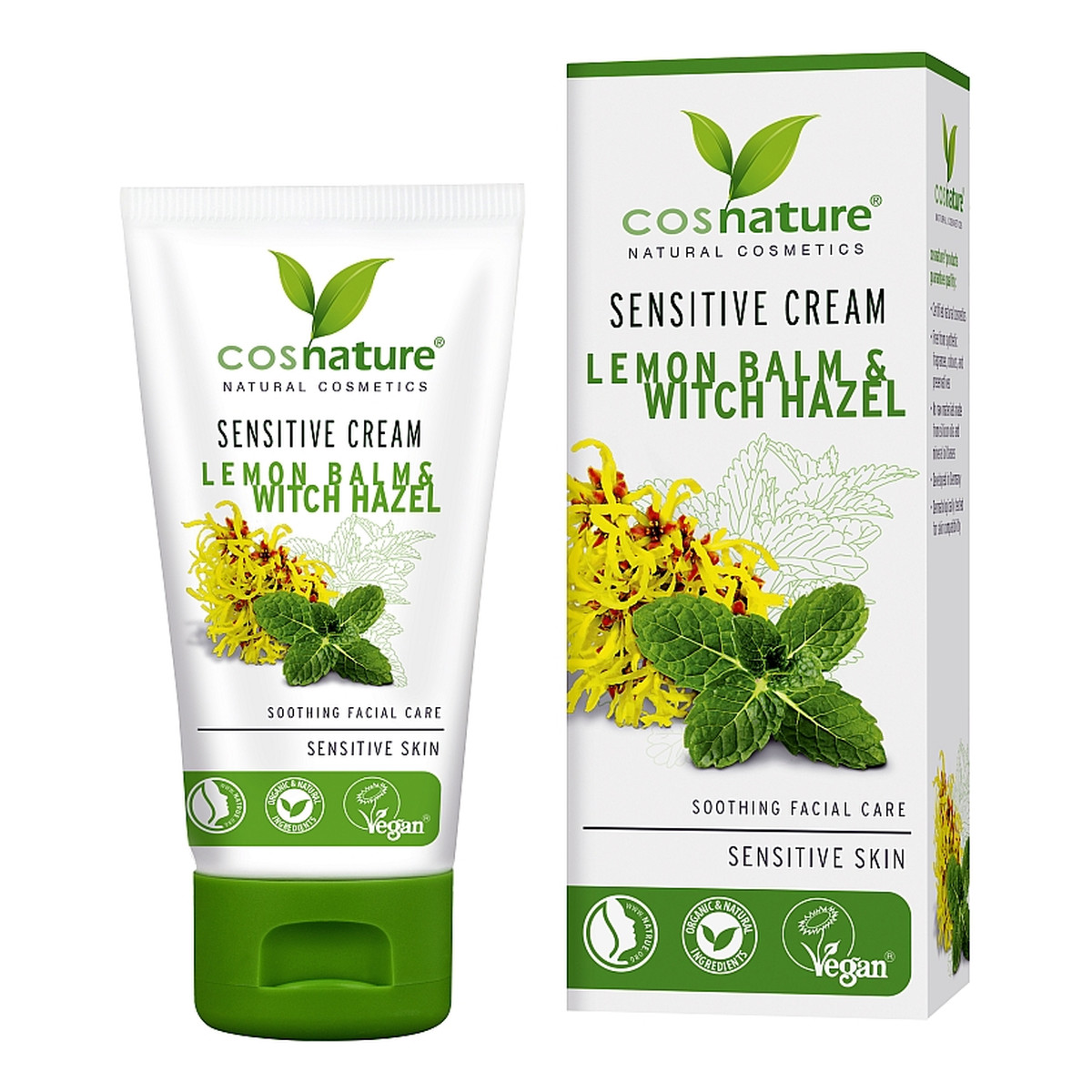 Cosnature Naturalny łagodzący krem do skóry wrażliwej z melisą i oczarem wirginijskim 50ml