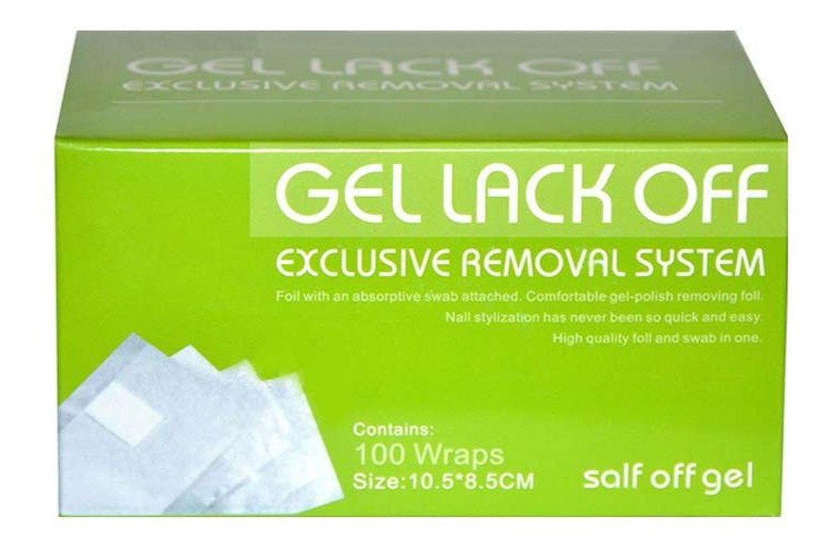 Gel lack off folia do usuwania hybryd 100szt