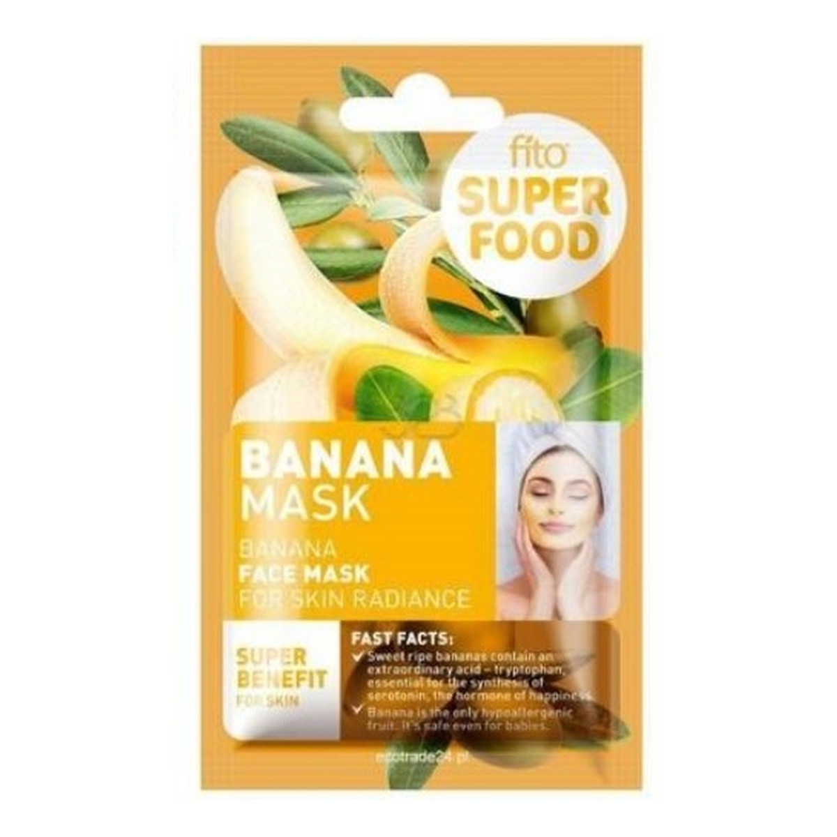 Fito Maska do twarzy, promienna skóra, Banany 10ml