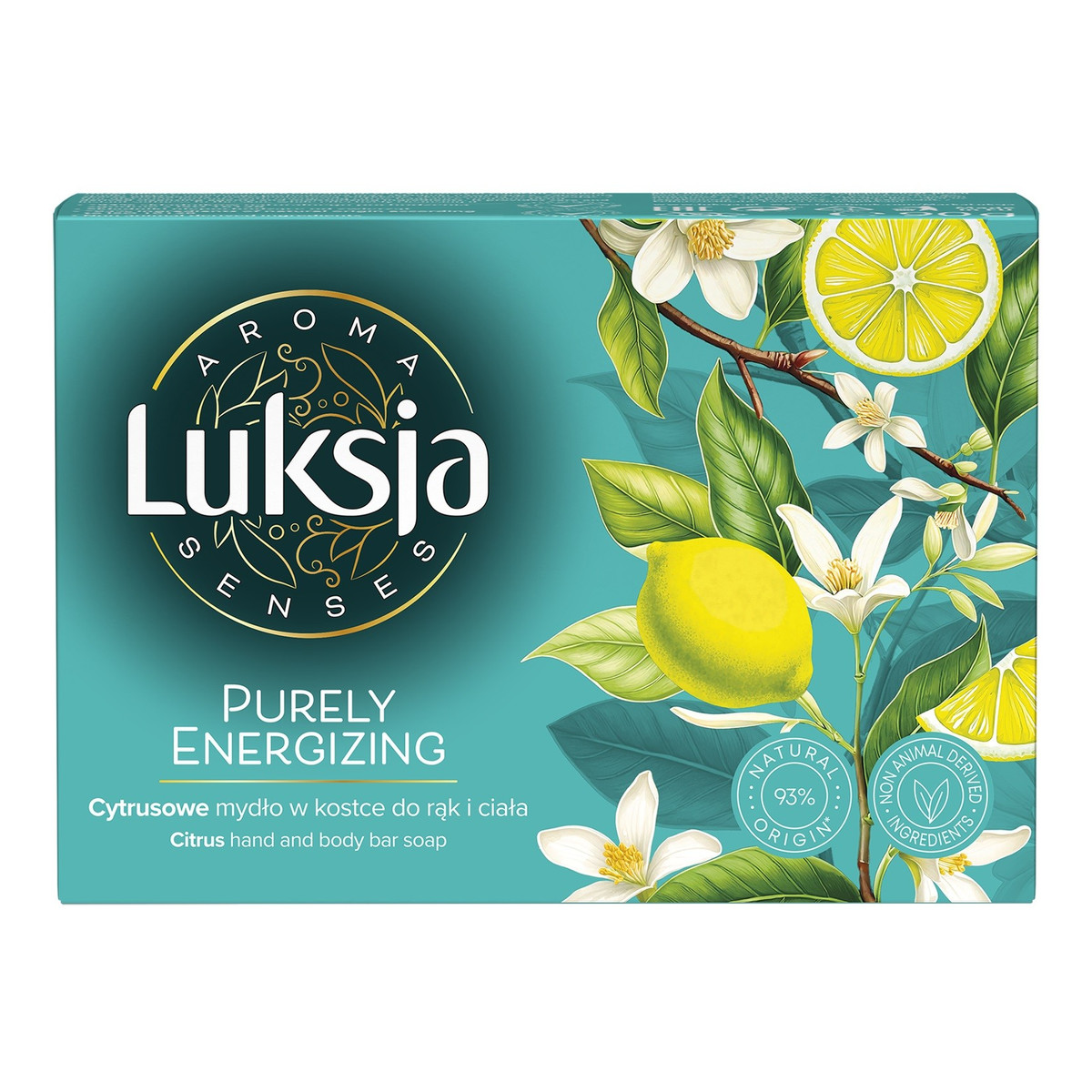 Luksja Aroma Senses Purely Energizing Cytrusowe mydło w kostce do rąk i ciała 90g