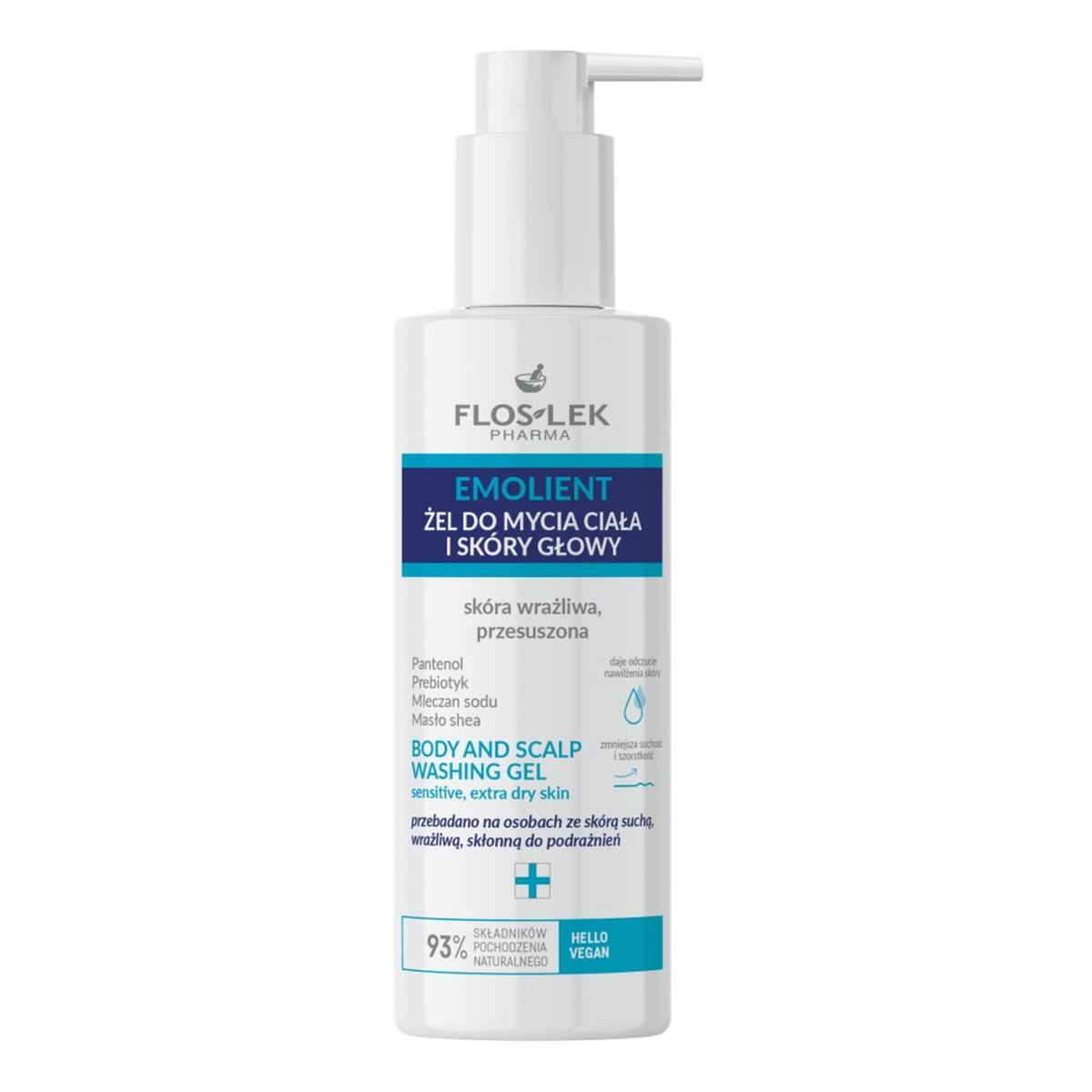 FlosLek Emolient Żel do mycia ciała i skóry głowy skóra wrażliwa przesuszona 175ml