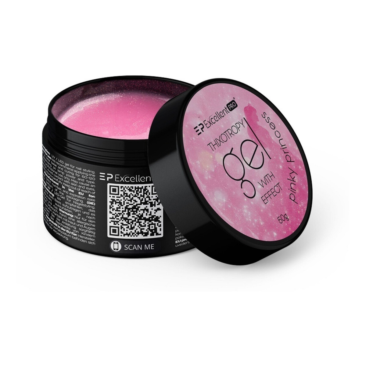 Excellent PRO Thixotropy Gel With Effect Żel budujący pinky princess 50g