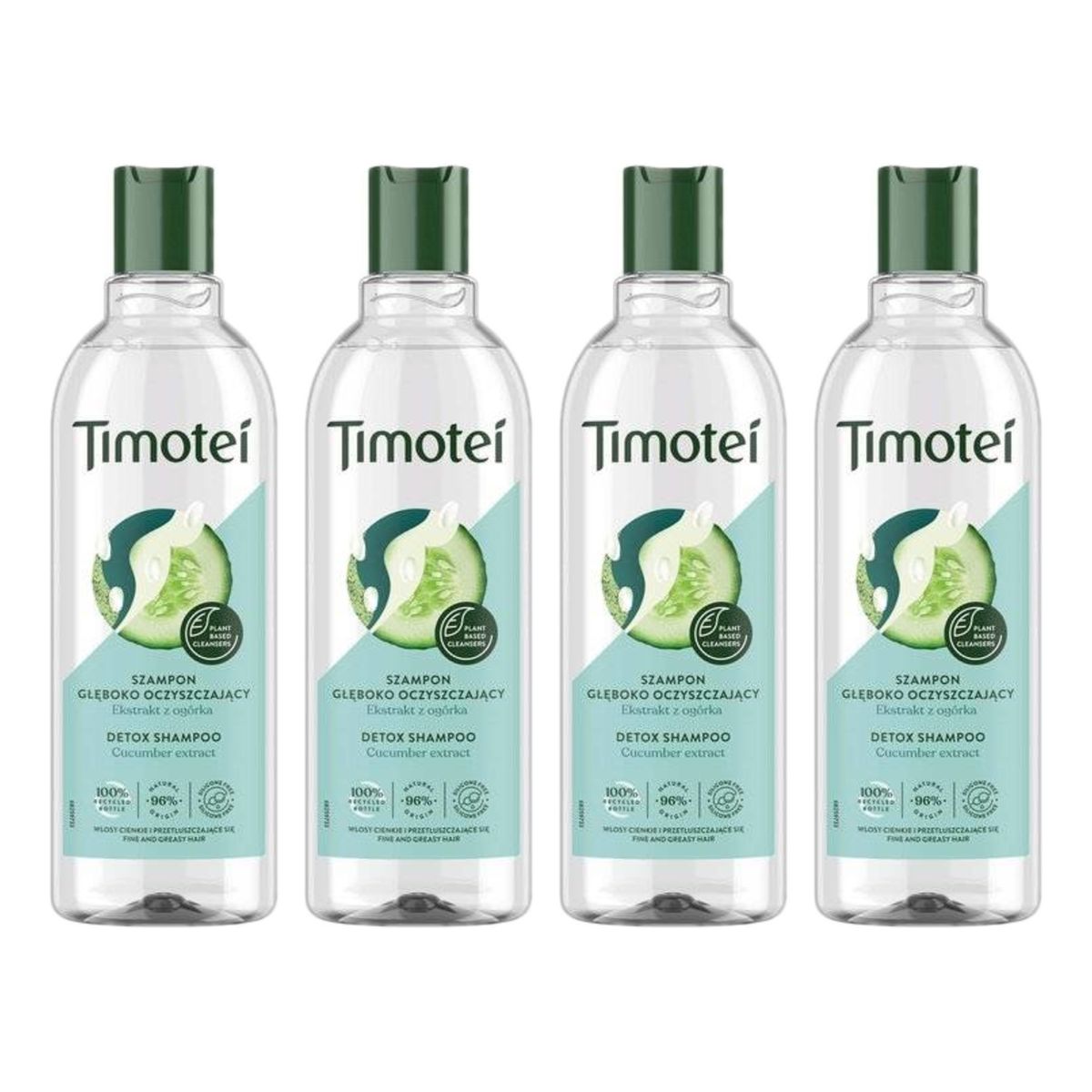 Timotei Detox Szampon Głęboko Oczyszczający Ekstrakt z Ogórka 4x400ml