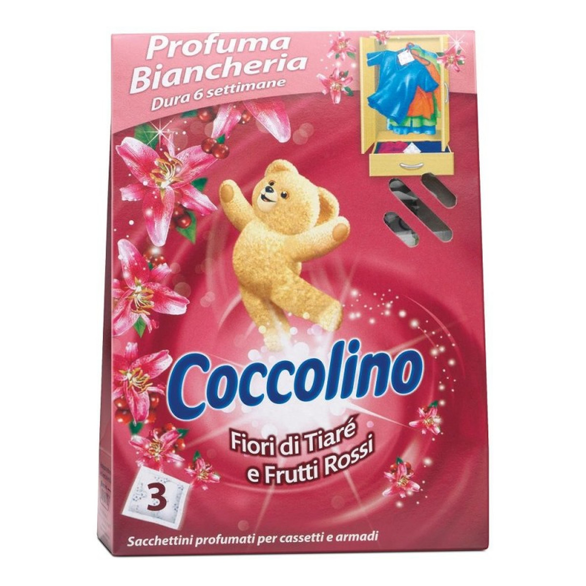 Coccolino Saszetki zapachowe do szafy Fiori Di Tiare E Frutti Rossi 3szt